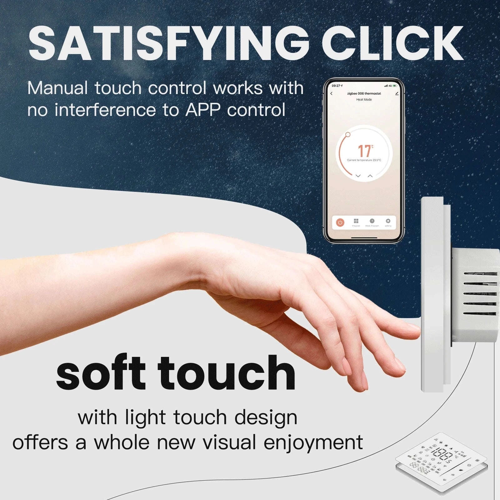 Smart Zigbee Thermostat for Floor & Boiler Heating-water heating white / MOES