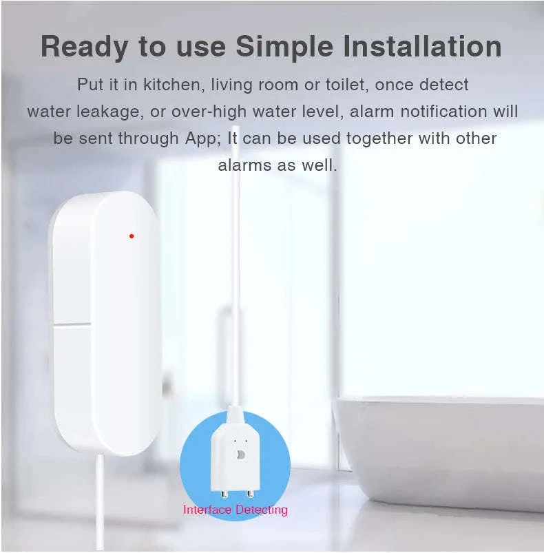 Smart Zigbee Water Leak Detector-2PCS