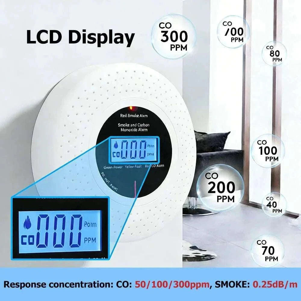 Smoke and Carbon Monoxide Detector with LCD Display-1-PACK / China Mainland