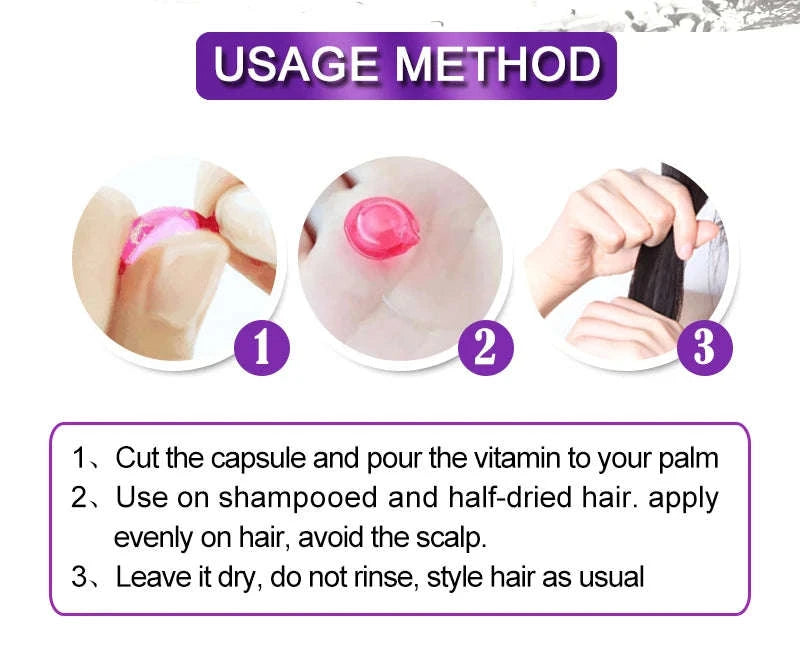 Smooth Silky Hair Vitamin Capsule Keratin Complex Oil-Repair damaged hair / CHINA