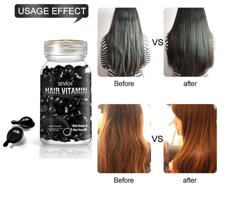 Smooth Silky Hair Vitamin Capsules with Keratin Complex-