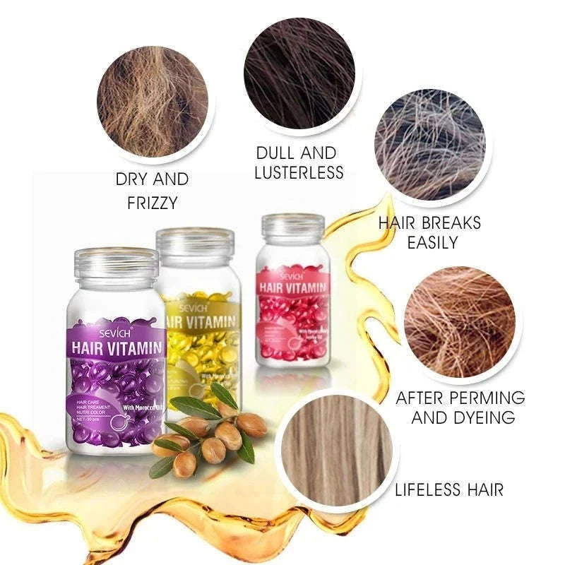 Smooth Silky Hair Vitamin Capsules with Keratin Complex-