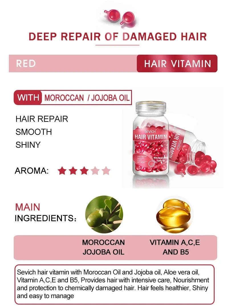 Smooth Silky Hair Vitamin Capsules with Keratin Complex-