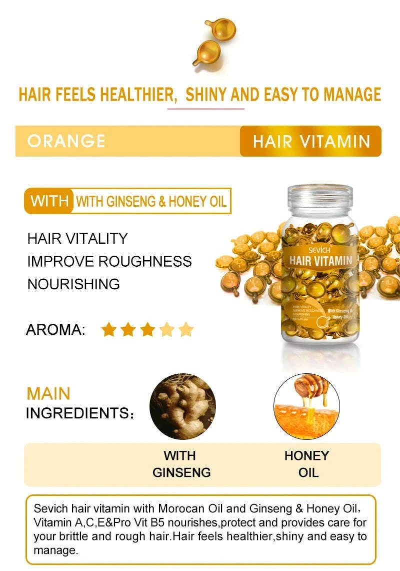 Smooth Silky Hair Vitamin Capsules with Keratin Complex-