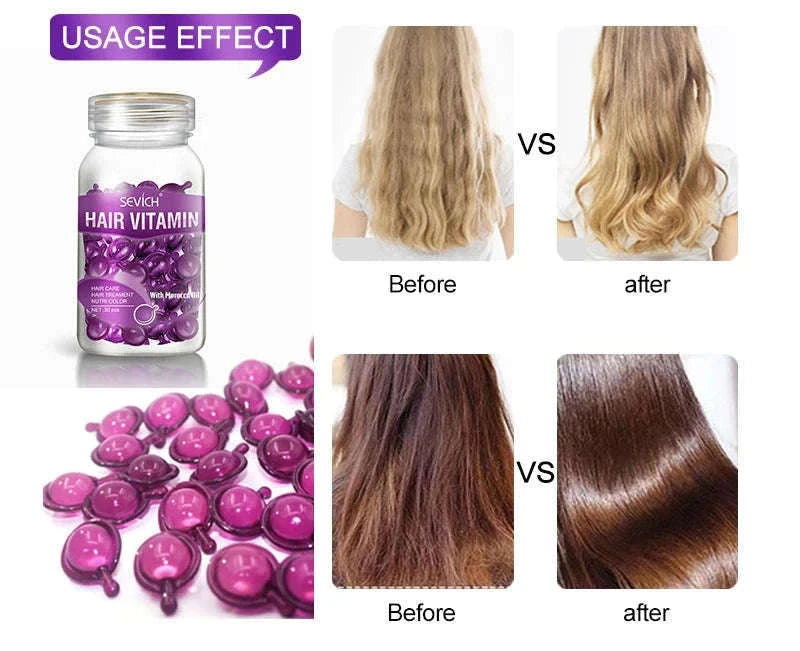 Smooth Silky Hair Vitamin Capsules with Keratin Complex-