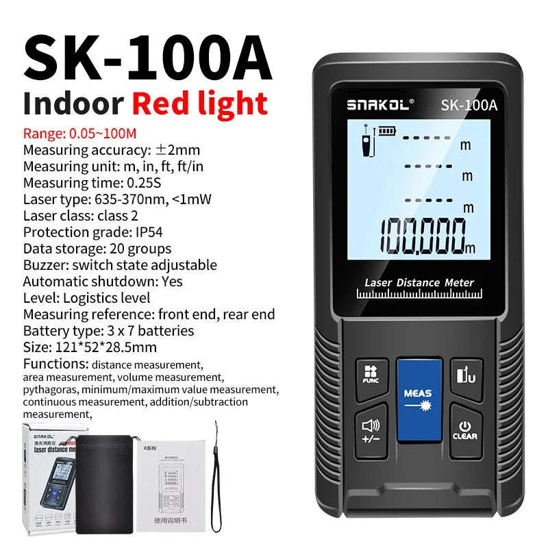 Snakol Laser Tape Measure with Red & Green Laser Precision-SK-50G