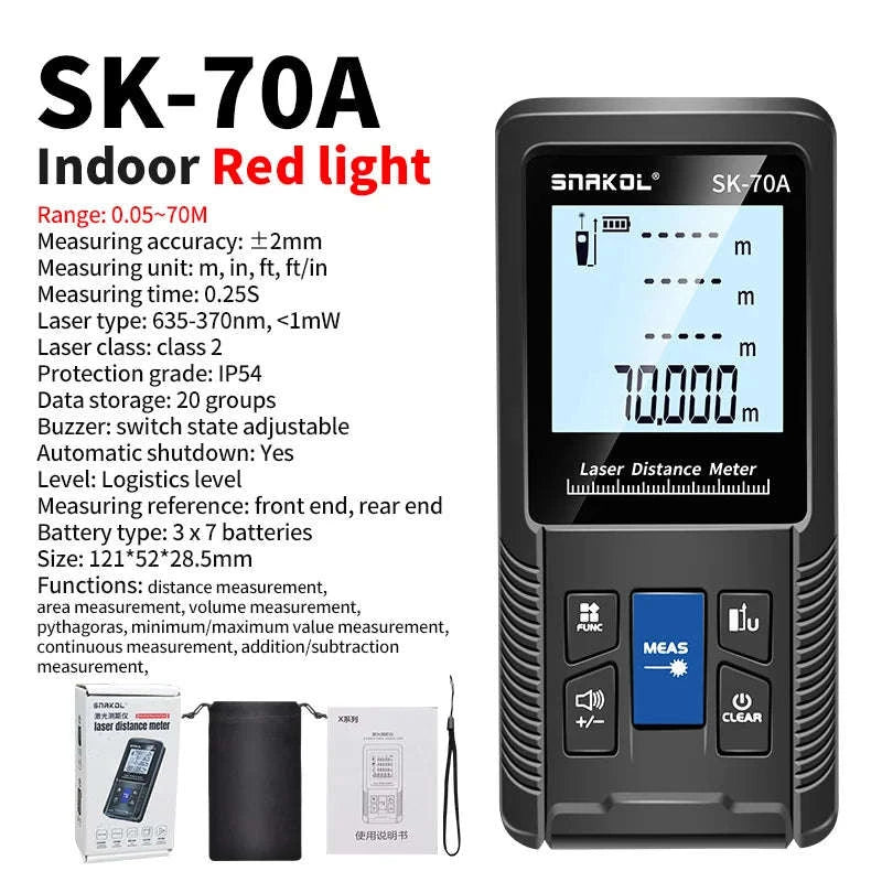 Snakol Laser Tape Measure with Red & Green Laser Precision-SK-50G