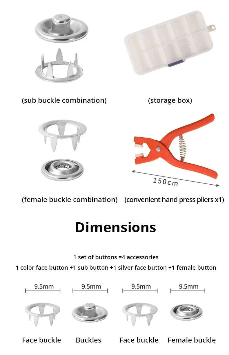 Snap Button Kit with Hand Pliers-A