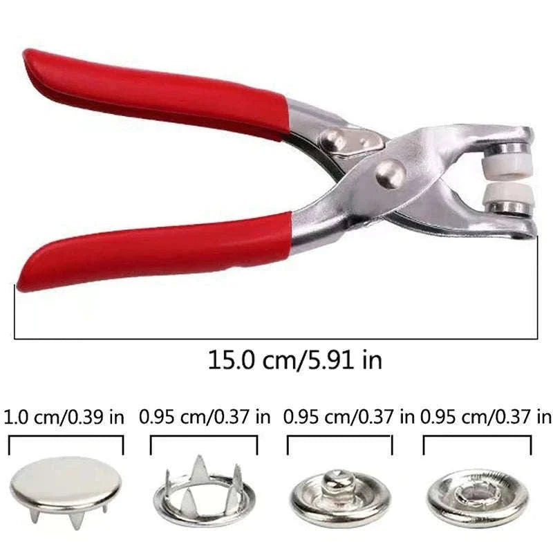 Snap Fasteners Pliers Set for Clean Clothing Repairs-100 Snaps Buttons