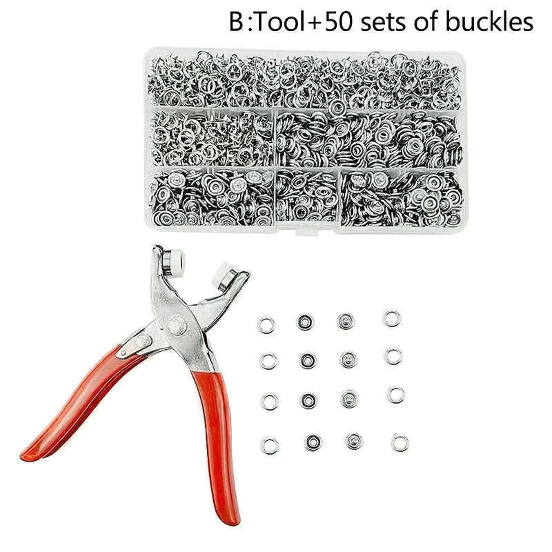 Snap Fasteners Pliers Set for Clean Clothing Repairs-100 Snaps Buttons