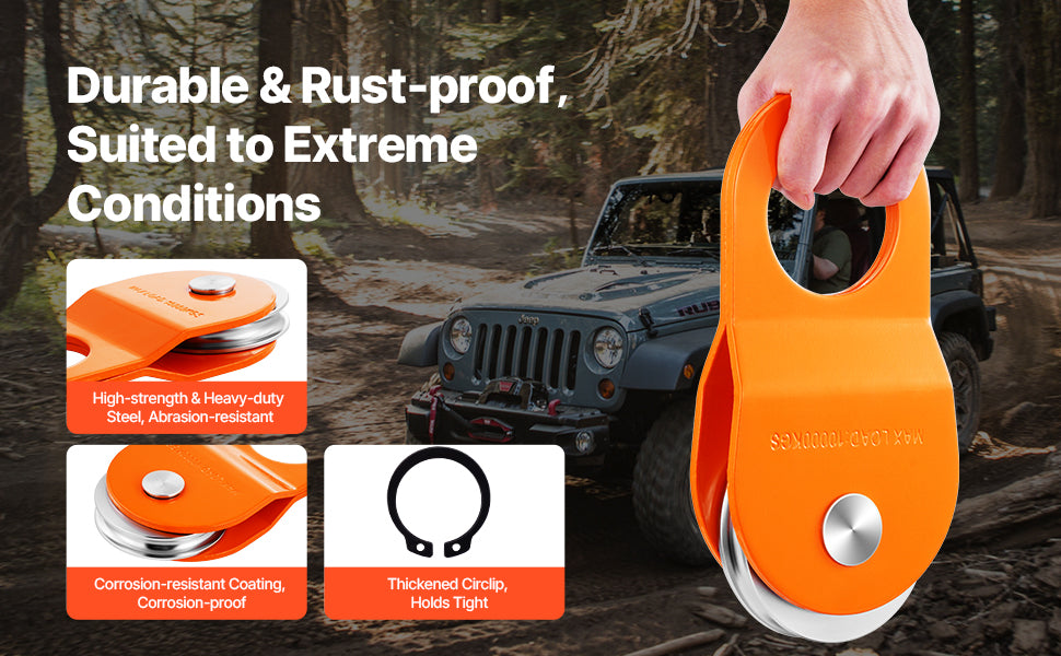 10T Snatch Block Pulley 22,000 lbs Winch for Offroad Recovery
