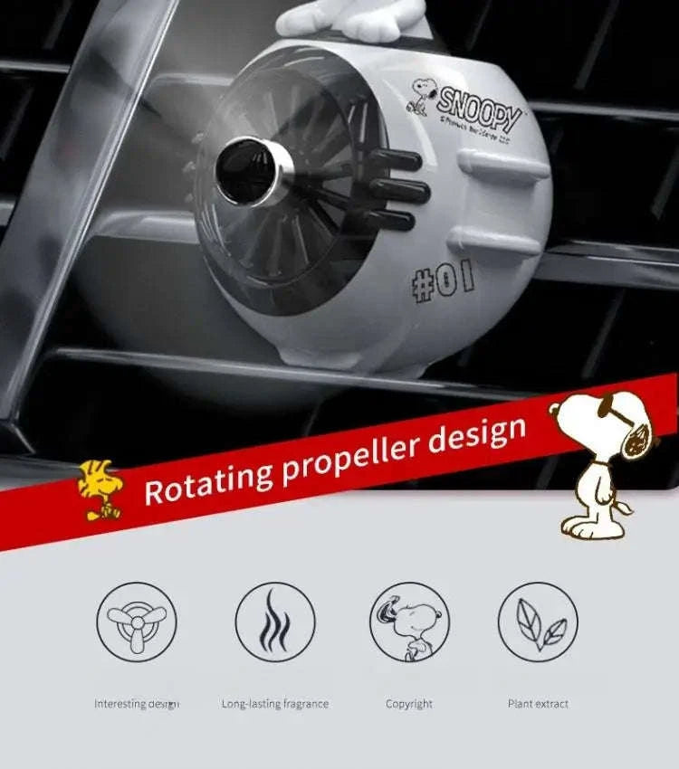 Snoopy Air Freshener Flying Propeller Pilot Series Car Decor-white