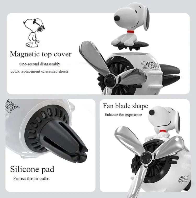 Snoopy Air Freshener Flying Propeller Pilot Series Car Decor-white