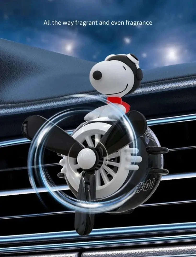 Snoopy Air Freshener Flying Propeller Pilot Series Car Decor-white