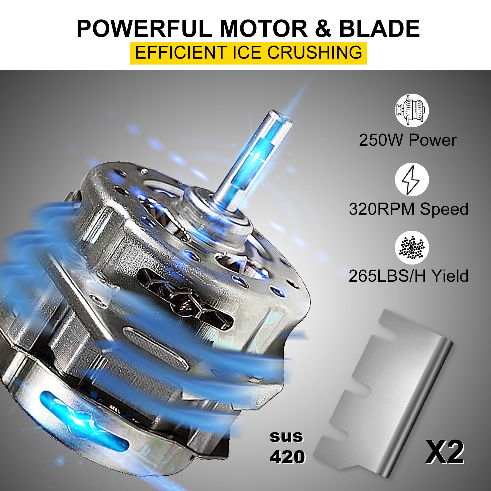 Electric Ice Shaver Machine with Adjustable Ice Fineness