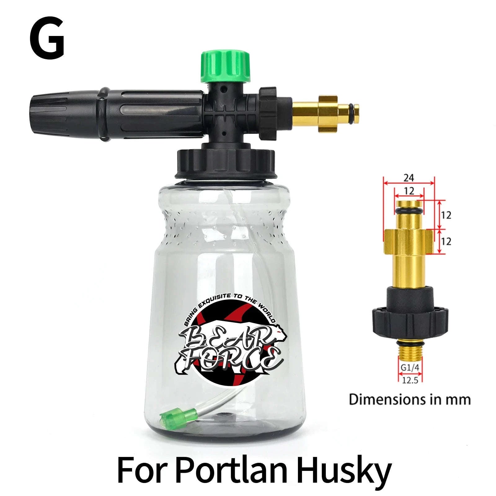 Snow Foam Cannon for Pressure Washer with 1L Bottle and Adapter Options-For Daewoo Bort / China Mainland