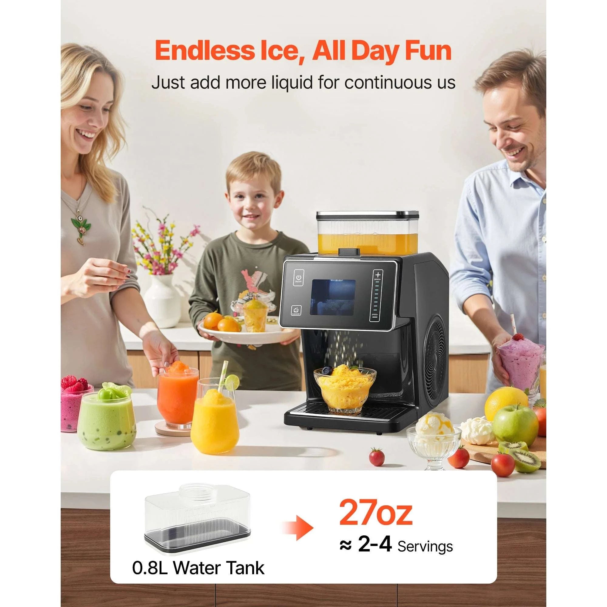 Snowflake Ice Maker Machine 44 lbs/24h Electric Shaved Ice-20kg per 24H / United States