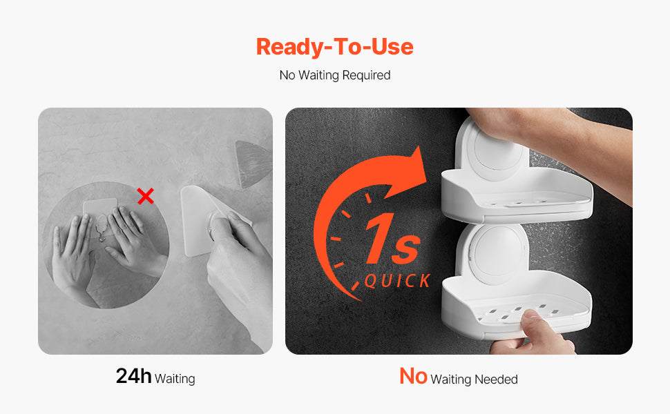 Double Layer Wall Mounted Soap Holder with Suction Cup