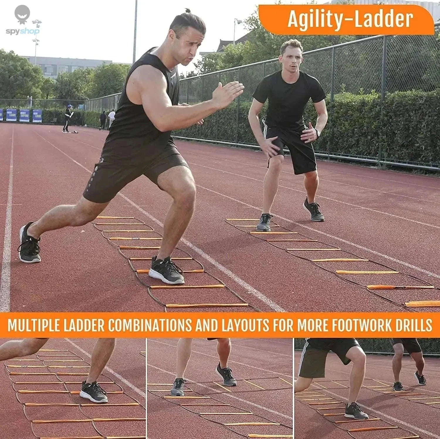 Soccer Agility Ladder for Speed, Footwork and Control-Orange-20
