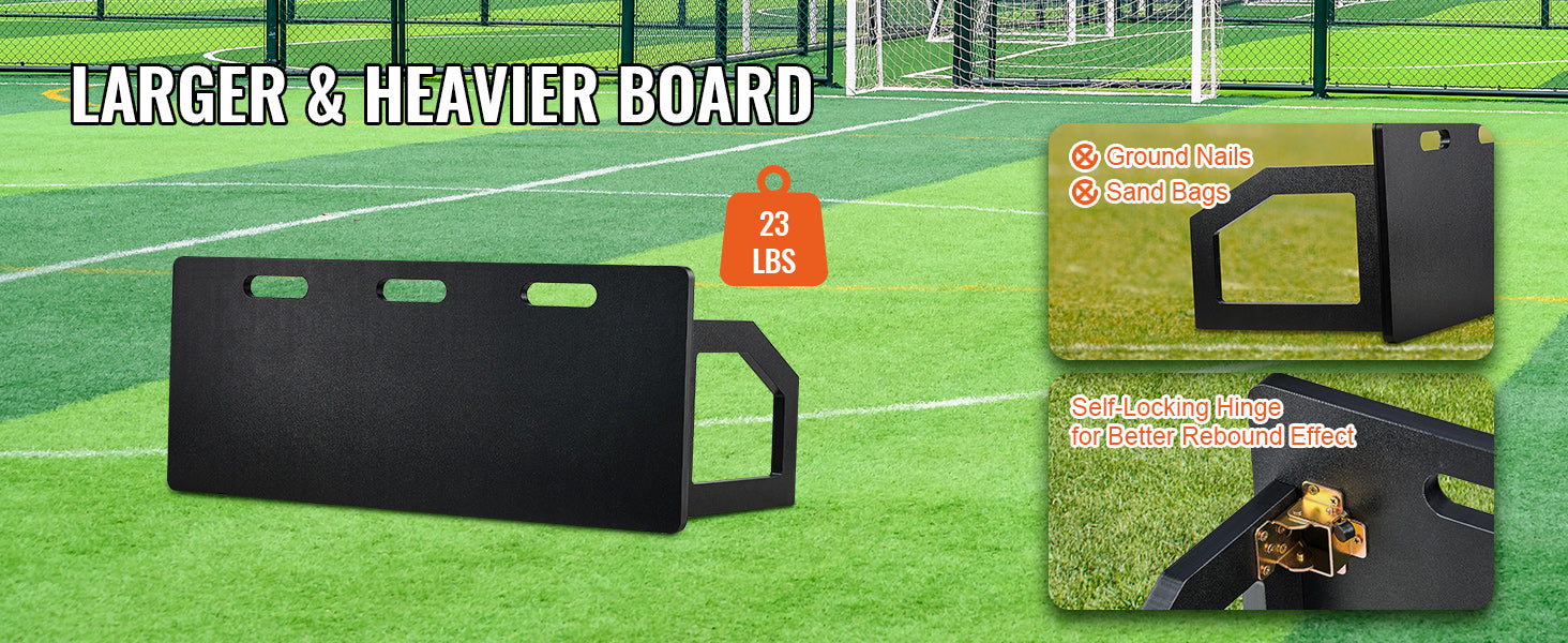 SucceBuy 40"×16" Reboundovací deska na fotbal s 2 úhly odrazu, skládací HDPE — odrazová deska pro přihrávky a střelbu