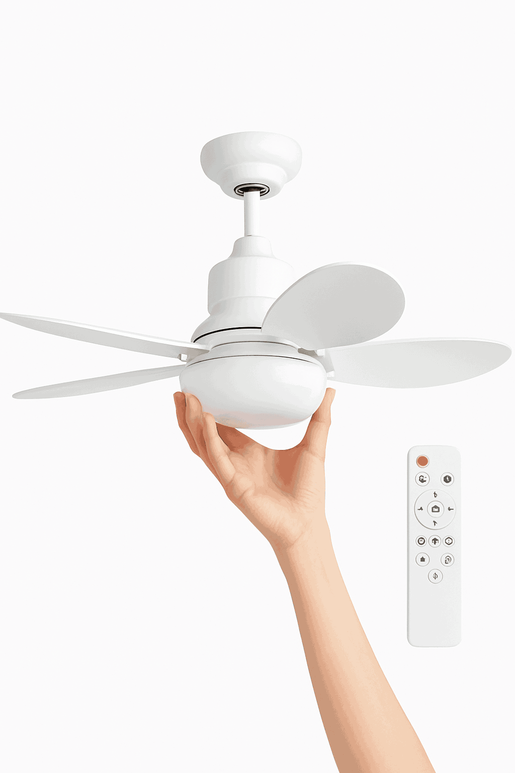 Socket Fan Light with Remote Control for Small Rooms-40W White Fan Light / 85-265V
