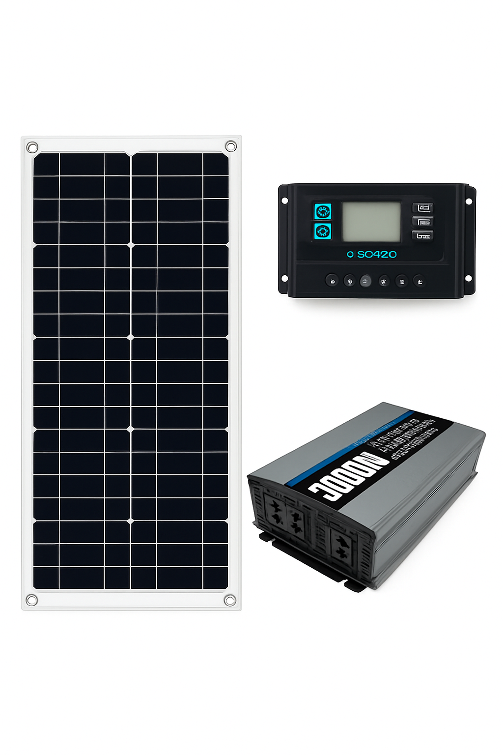 30000W Peak Solar Power Kit 2200W Inverter 200W Panel System