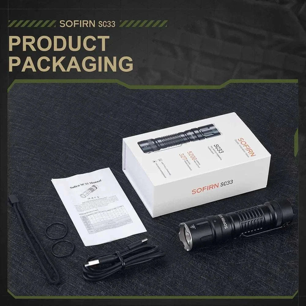 Sofirn SC33 5200lm USB-C Rechargeable Tactical LED Flashlight-4700-5300K / Poland