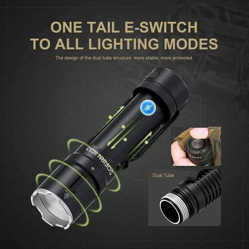 Sofirn SC33 5200lm USB-C Rechargeable Tactical LED Flashlight-4700-5300K / Poland