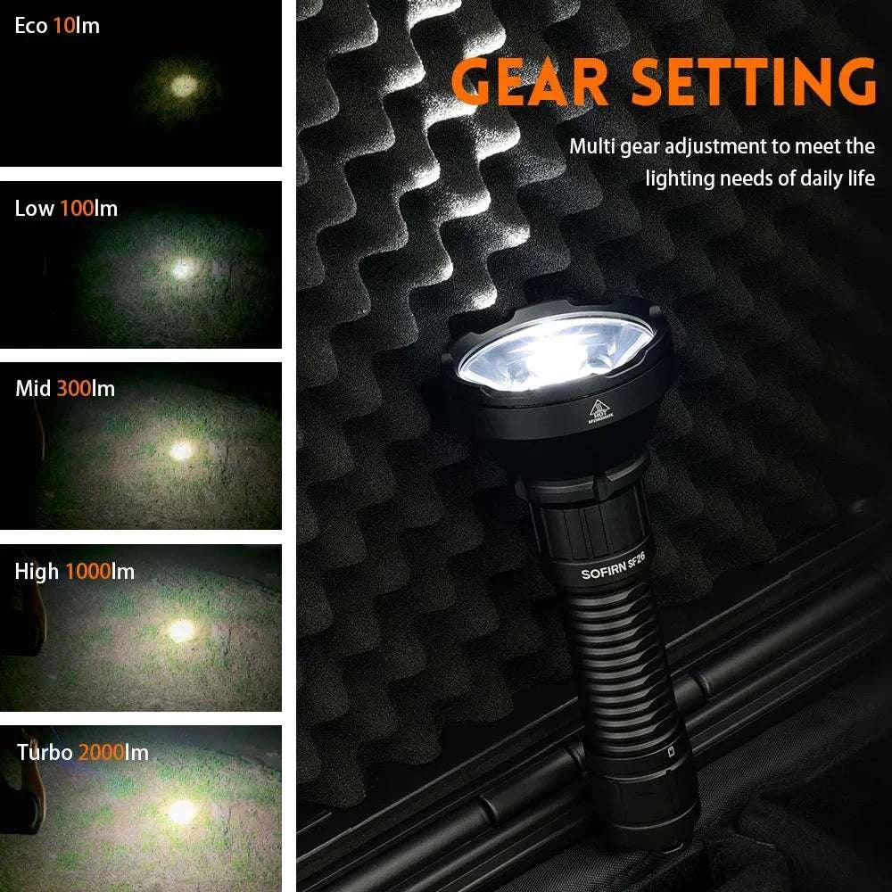 Sofirn SF26 2000 Lumen Tactical Flashlight USB-C Rechargeable-