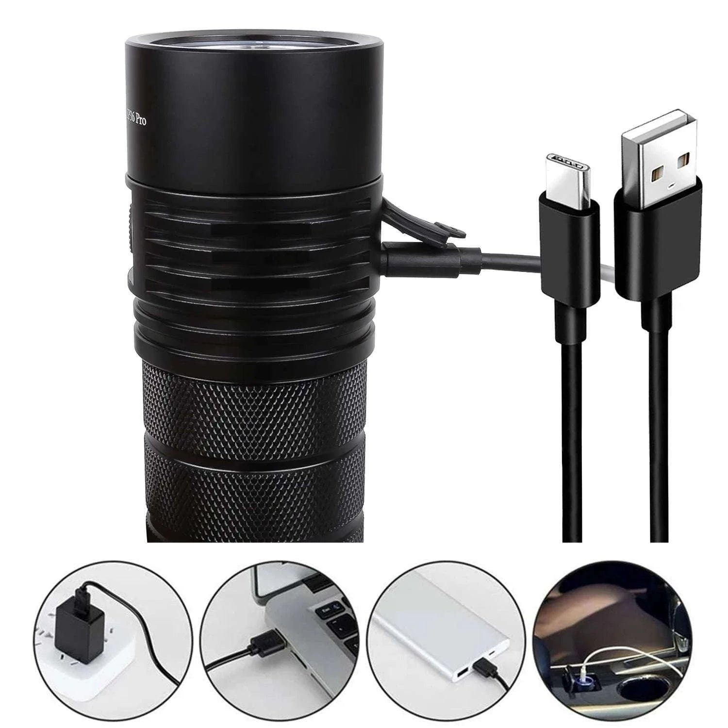 Sofirn SP36 Pro 8000lm USB-C Rechargeable LED Flashlight-with 18650 battery / 6000-6500K / United States