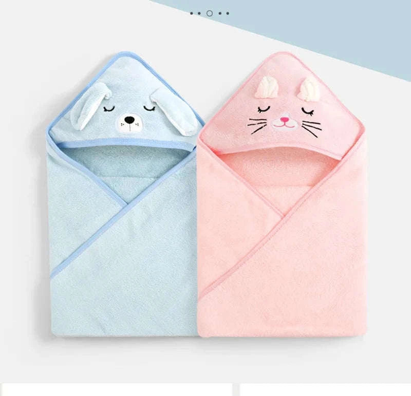 Soft Cartoon Animal Baby Hooded Towel-white bear