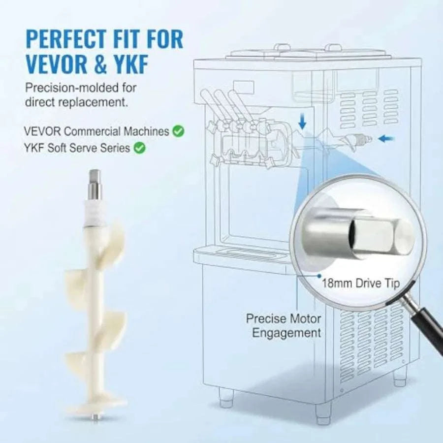 Soft Serve Ice Cream Machine Beater Rod Replacement for VEVOR & YIKAFU-United States / WhiteSilver