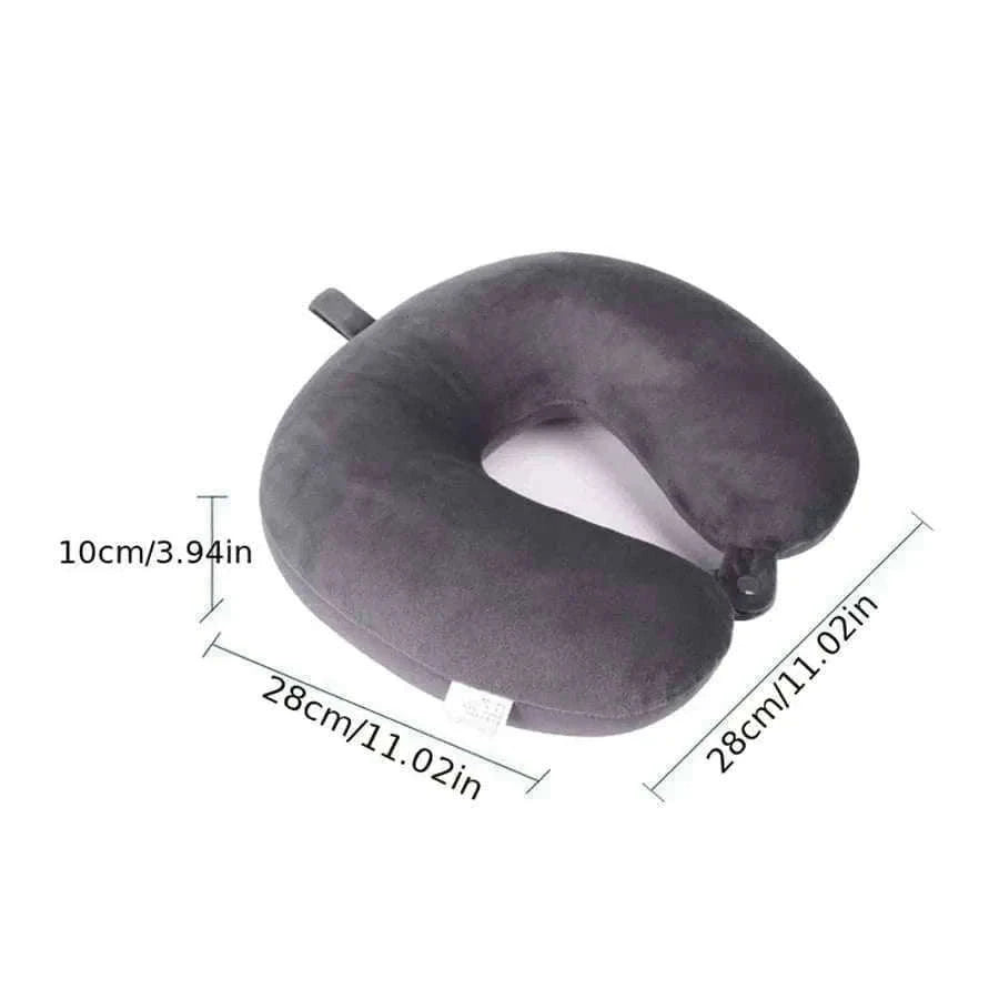 Soft Travel Pillow with Supportive Snap Strap-DARK GRAY / See below for size d