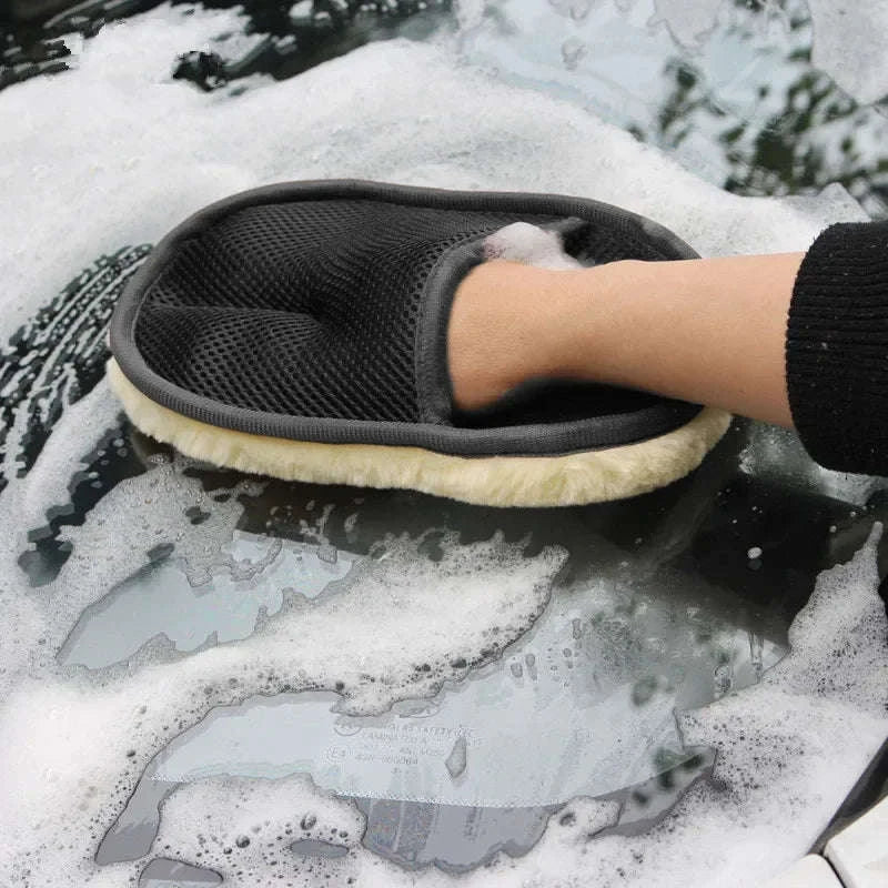 Soft Wool Car Cleaning Gloves for Effortless Detailing-Default Title