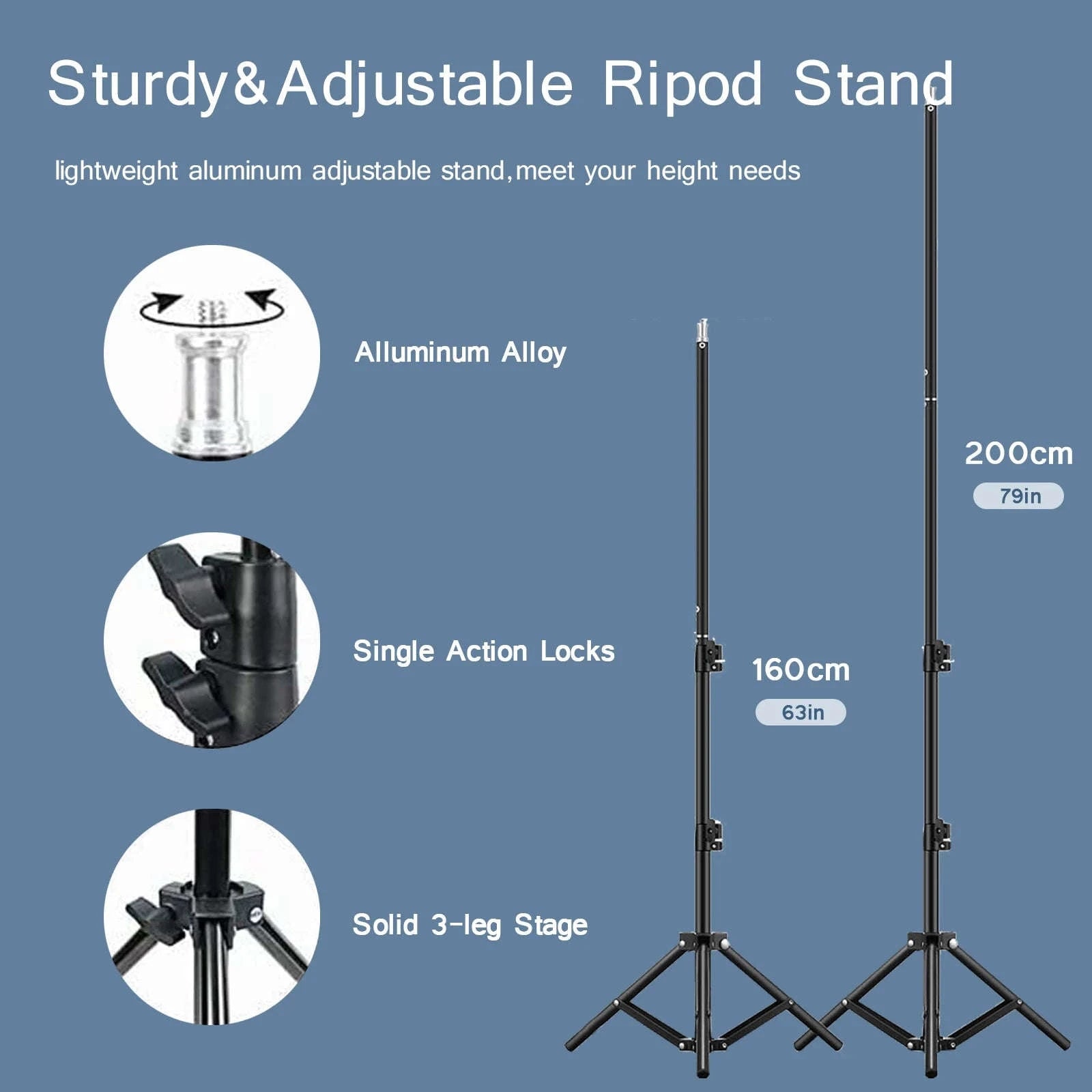 Softbox Lighting Kit with Tripod and E27 Bulb for Photo Studio-NO Bulb 200CM tripod / spain