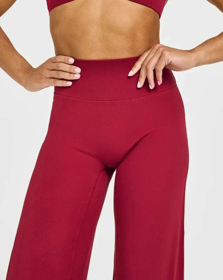 SoftMotion Straight Leg Women's Mid-Waist Yoga Pants-Blooming Roses / XL