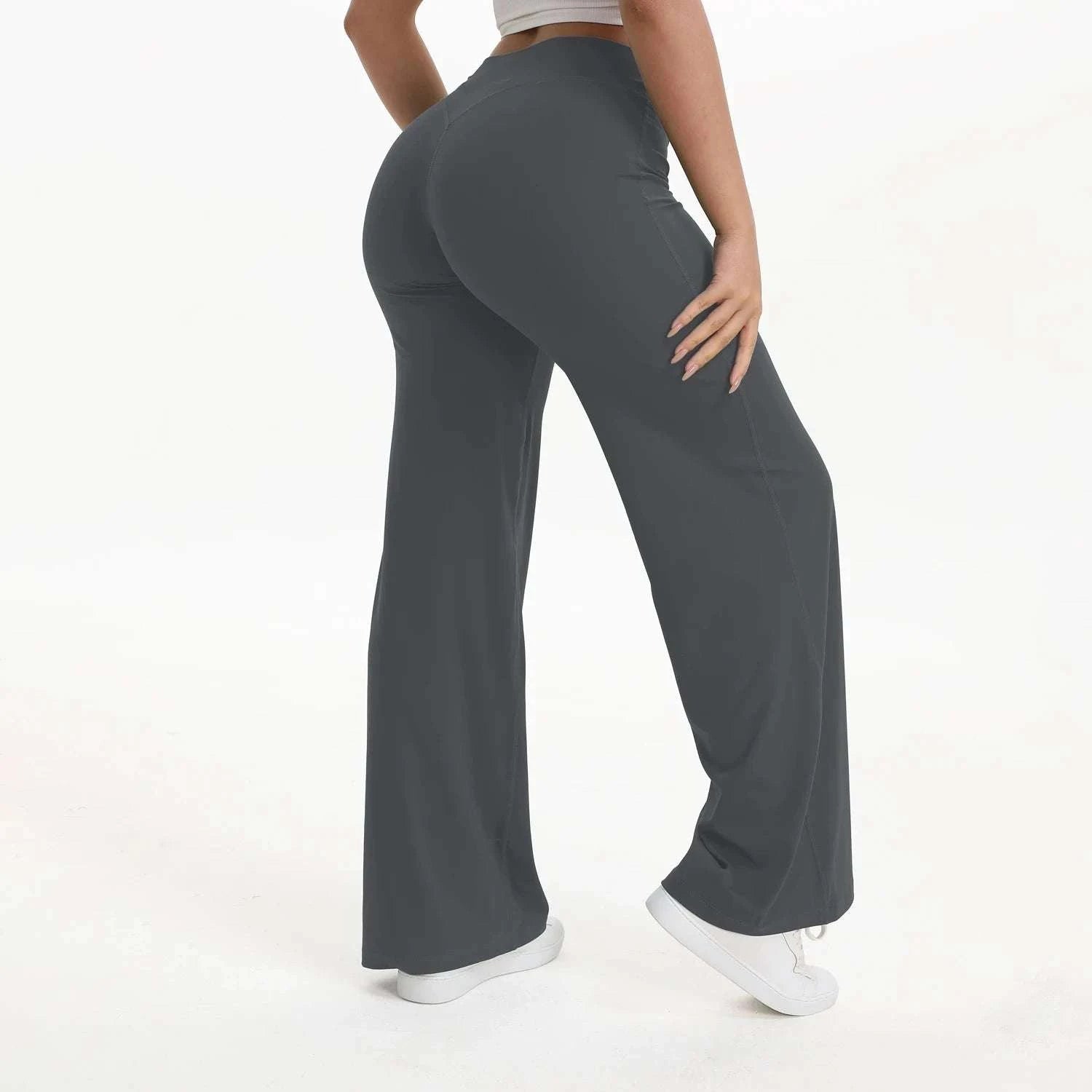SoftMotion Straight Leg Women's Mid-Waist Yoga Pants-Blooming Roses / XS