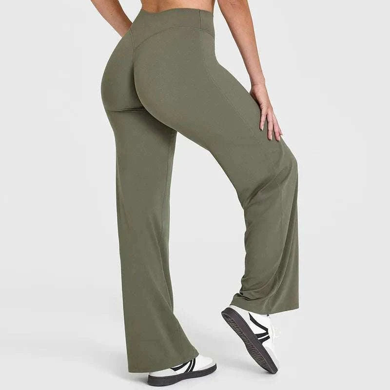 SoftMotion Straight Leg Women's Mid-Waist Yoga Pants-Blooming Roses / XS