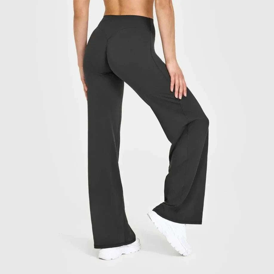 SoftMotion Straight Leg Women's Mid-Waist Yoga Pants-Blooming Roses / XS