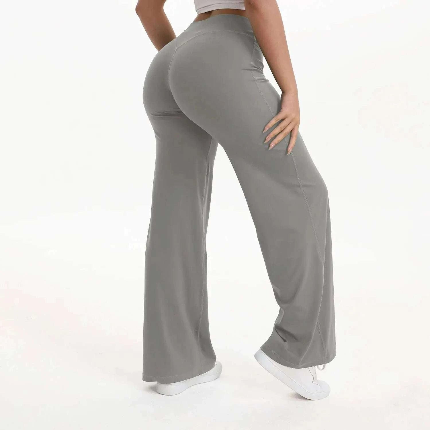 SoftMotion Straight Leg Women's Mid-Waist Yoga Pants-Blooming Roses / XS