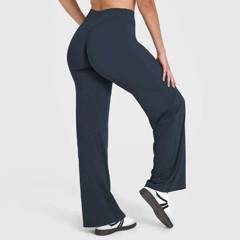 SoftMotion Straight Leg Women's Mid-Waist Yoga Pants-Blooming Roses / XS