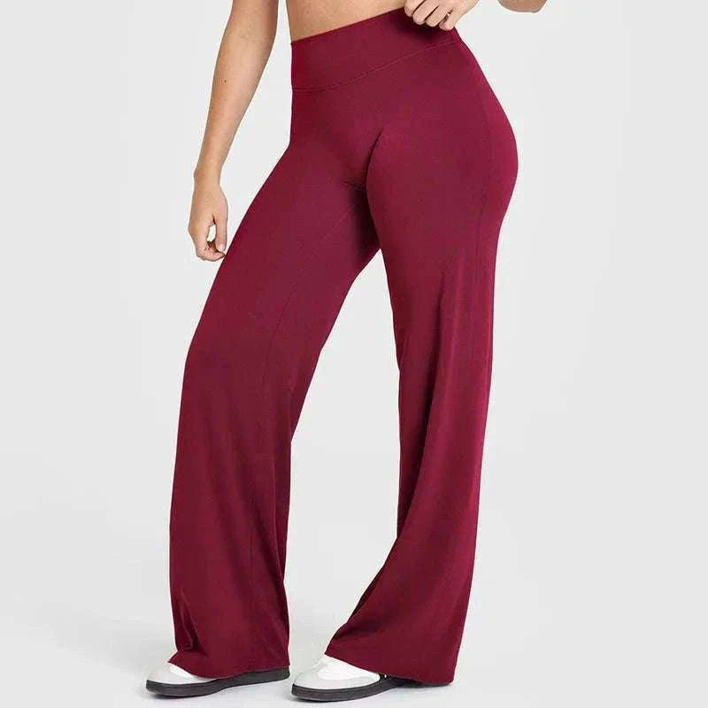 SoftMotion Women’s Mid-Waist Straight Leg Yoga Pants-Blooming Roses / XS