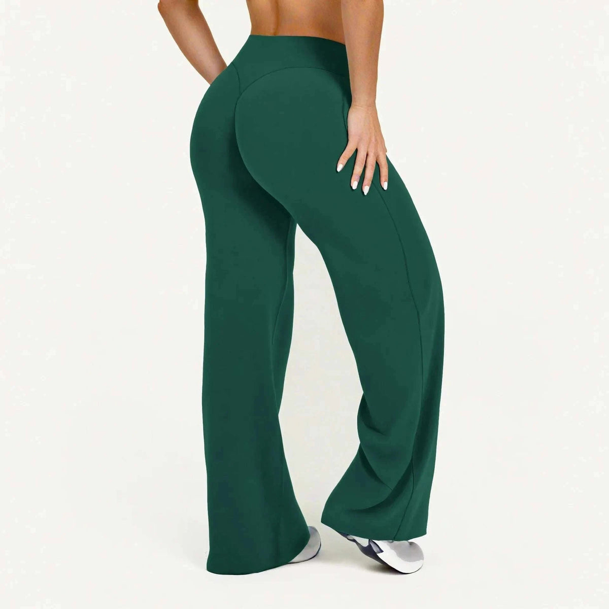 SoftMotion Women’s Mid-Waist Straight Leg Yoga Pants-Blooming Roses / XS