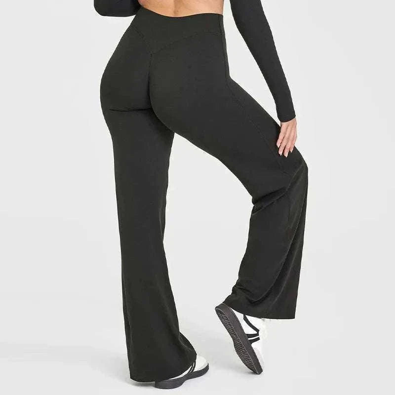 SoftMotion Women’s Mid-Waist Straight Leg Yoga Pants-Blooming Roses / XS