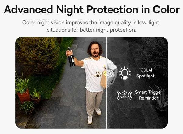 Solar 3K Wireless Outdoor Security Camera System Dual Lens 2 Pack-White / China Mainland