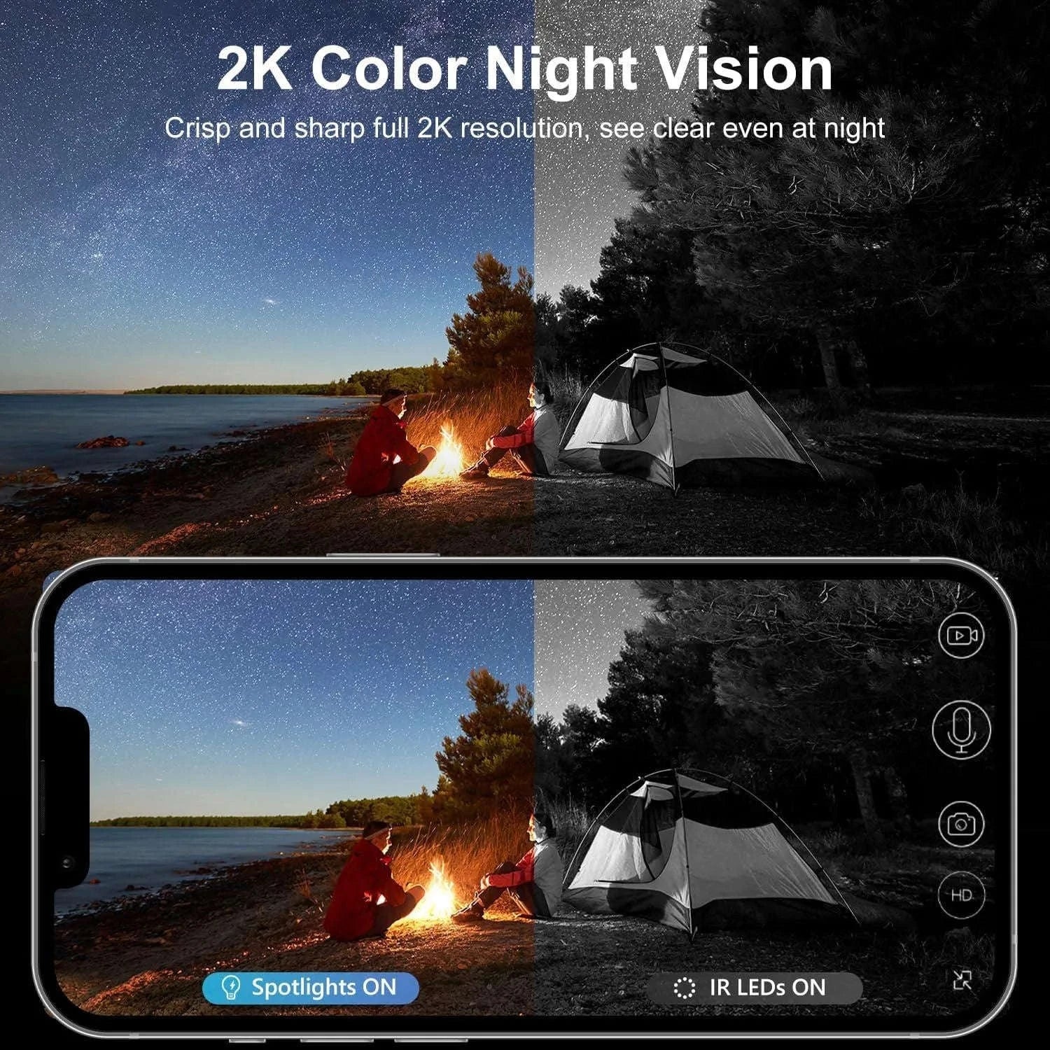 Solar 4G LTE Outdoor Security Camera with 2K Live View & Night Vision-United States