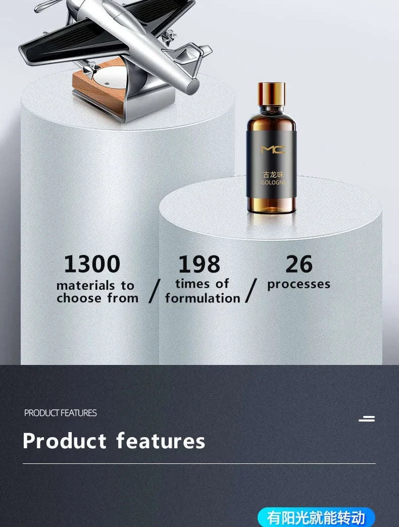 Solar Airplane Car Freshener-SMT-Aircraft-silvery