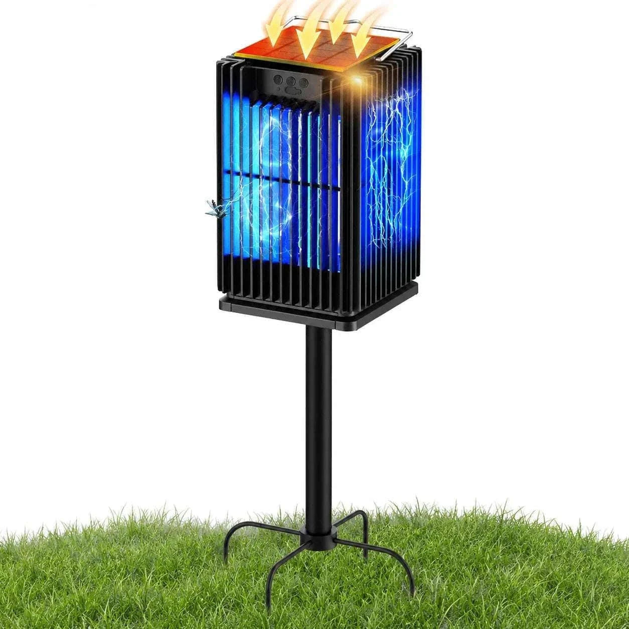 Solar Bug Zapper Outdoor 4200V Mosquito Killer with USB-C Charging-black / Blue / United States