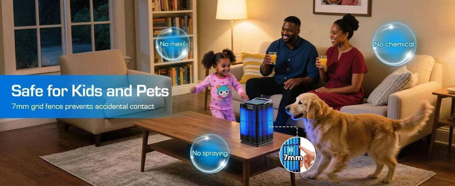Solar Bug Zapper Outdoor 4200V Mosquito Killer with USB-C Charging-black / Blue / United States