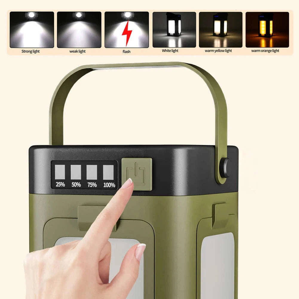 Solar Camping Lantern Foldable Rechargeable Waterproof Flashlight-United States